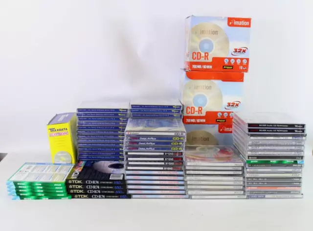 Job lot Bundle 100+ CD-R CD-RW DVD-R Blank Discs Maxell TDK Varbatim Sealed-EHB