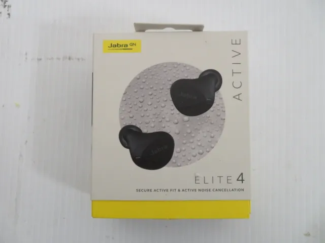 New Jabra Elite 4 Active True Wireless ANC Sport Earbuds Headphones Black