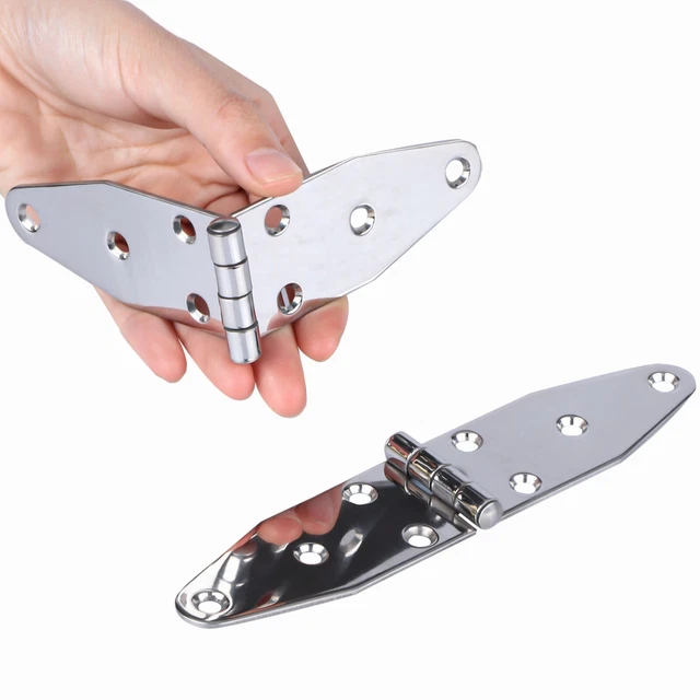 2X Marine Stainless Steel Polished Door Hinges Heavy Duty Hinges 7" * 1.5"