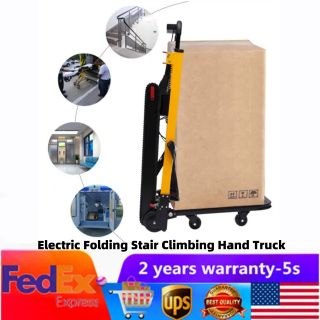 330.7lbs Max Load Electric Folding Stair Climbing Hand Truck, Heavy Duty Track