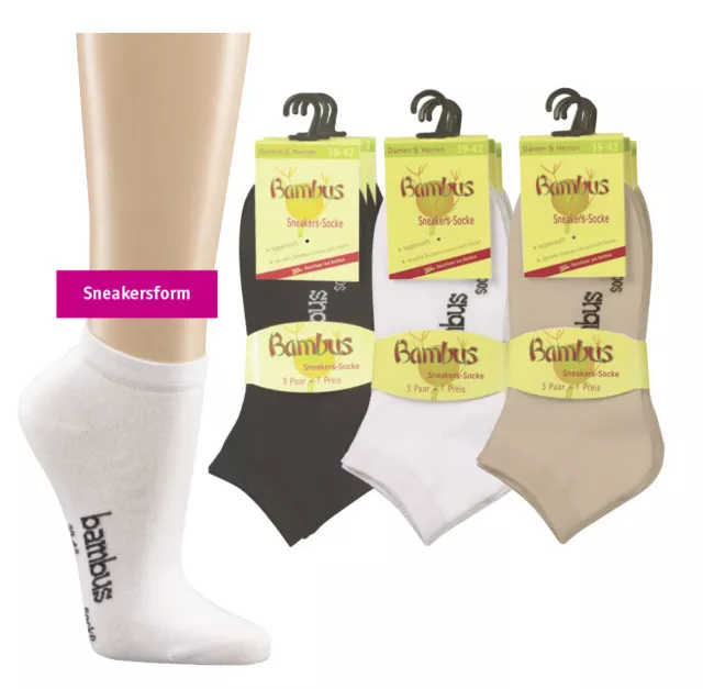 Welness-Sneaker-Socken,  3er Pack, für Damen und Herren