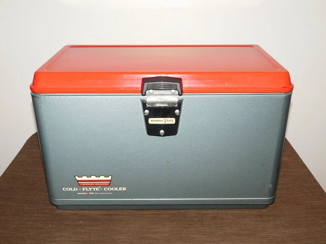 Vintage Hamilton Skotch Cold Flyte  Red Gray Picnic Cooler