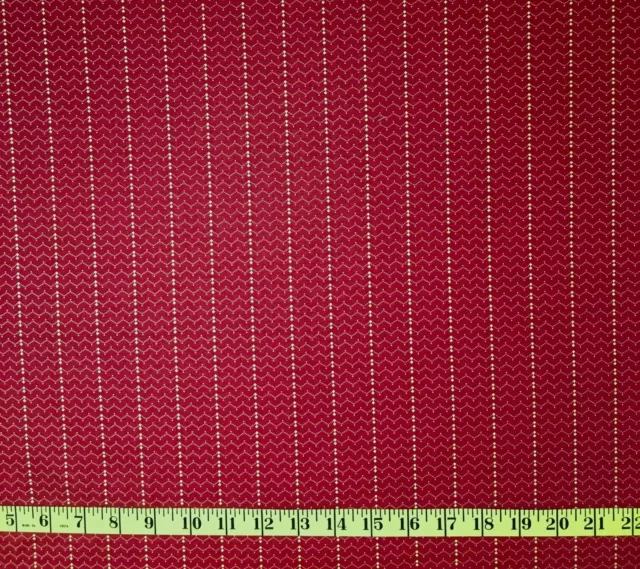 Marcus Fabrics Rothermel Macie's Journal  Civil War Red/Cream Stripe #2364 BTY