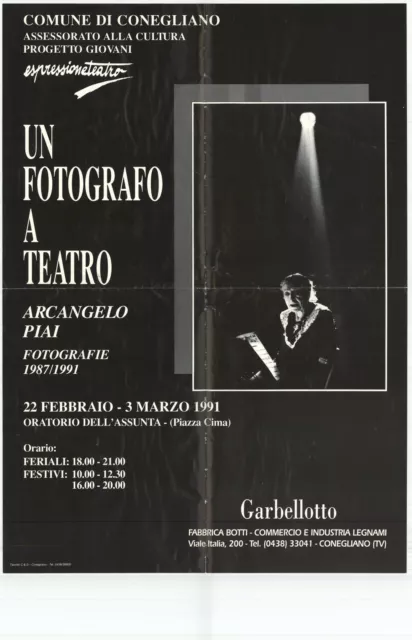 Manifesto originale Arcangelo Piai 1991 Conegliano mostra fotografica