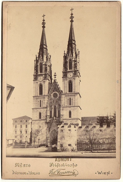 Original 1880er Kab. Karte, Admont, Stiftskirche, von Robert Tonsern, Albumin