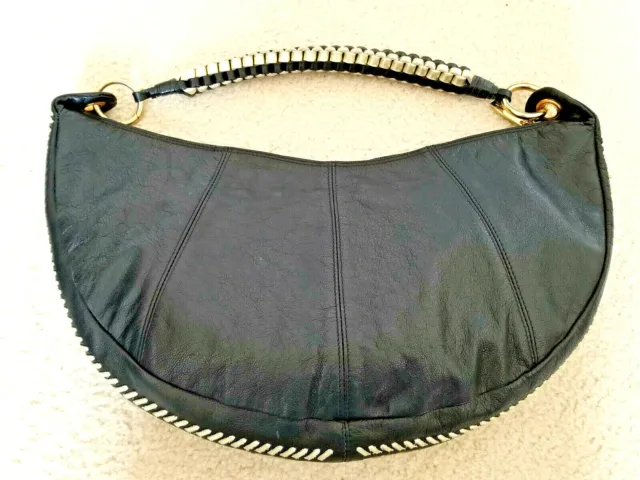 BERGE - Italian  Ecclectic & Unique - Crescent Shape Leather Handbag