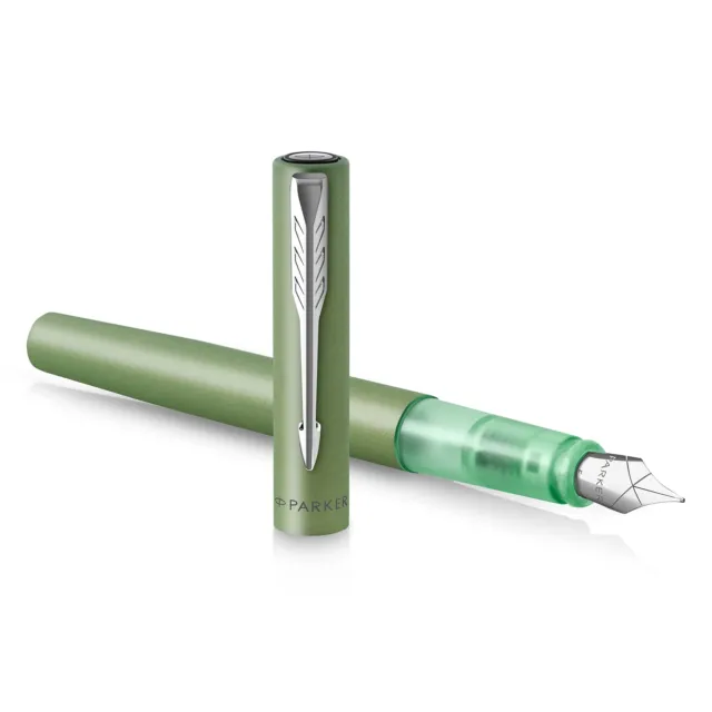 Parker Vector XL Fountain Pen   Metallic Green Lacquer on Brass   Fine Nib with