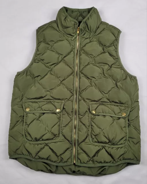 Woolrich Womens Large Quilted Full Zip Green Puffer Down Vest