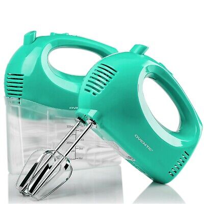 Ovente Electric Hand Mixer with 5 Ultra Power Speed Compact Torquoise HM151T