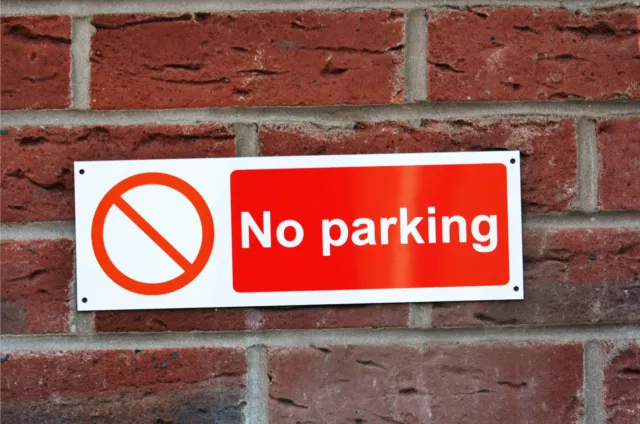 NO PARKING plastic or dibond sign or sticker 300mm x 100mm private road drive