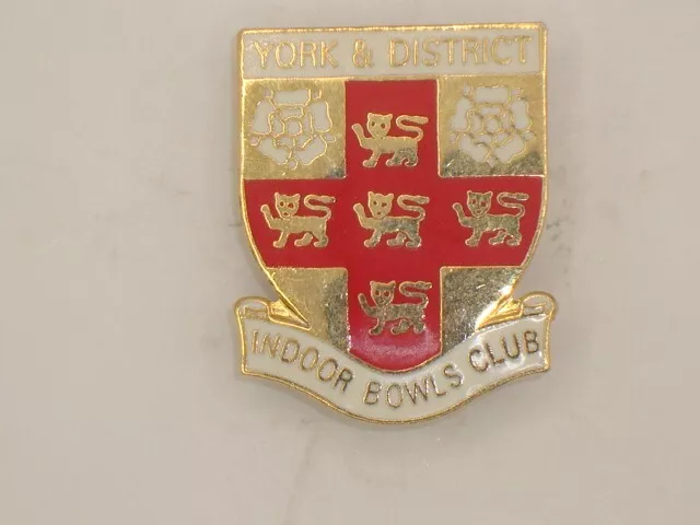 York & District Indoor Bowls Bowling Club Enamel Badge