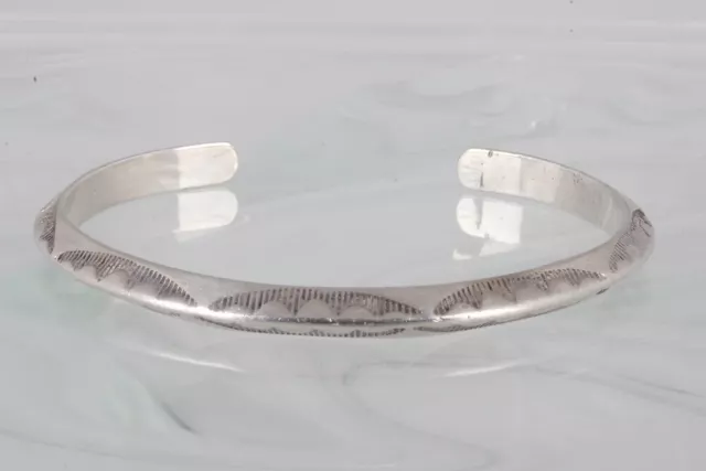 Southwestern Sterling Silver Etched Design Cuff Bracelet 925 Fine 2886