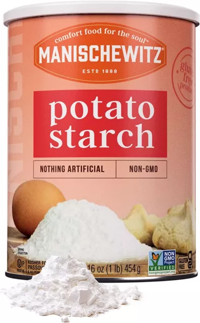 Manischewitz Pure Potato Starch 16oz 1LB Resealable Container Gluten Free Kosher