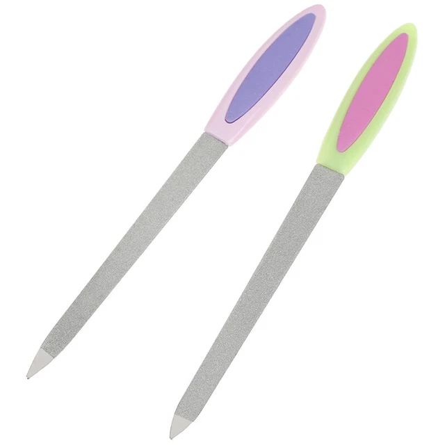 Double Sides Metal Nail File Buffer Grinding Rod Scrub Manicure Pedicure To-b