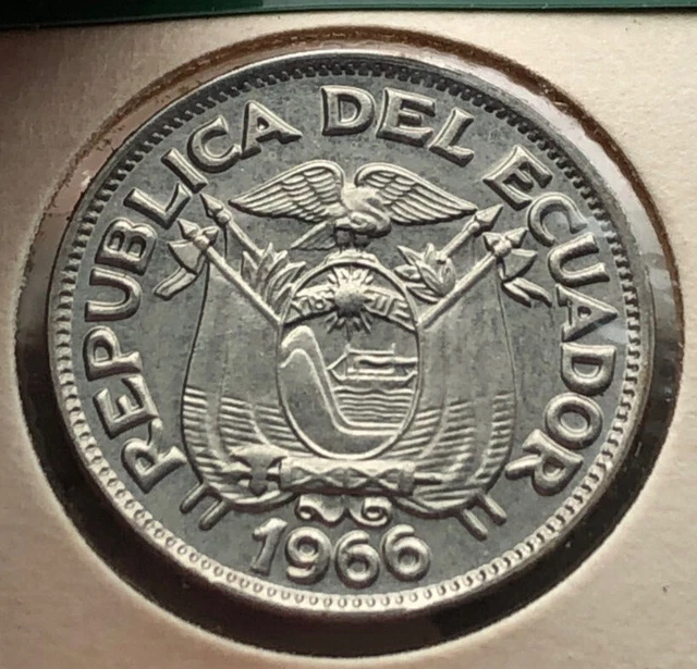 Ecuador 20 Centavos 1966 Nickel Clad Steel UNC