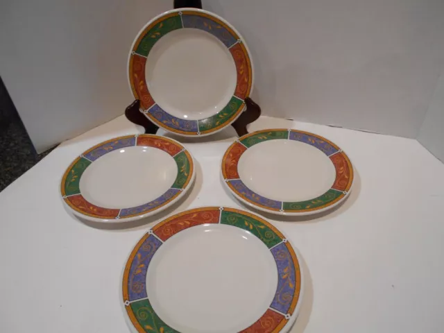 Set Of 4 Majesticware Sakura Persia Stoneware Salad Plates 7 3/4" Sue Zipkin