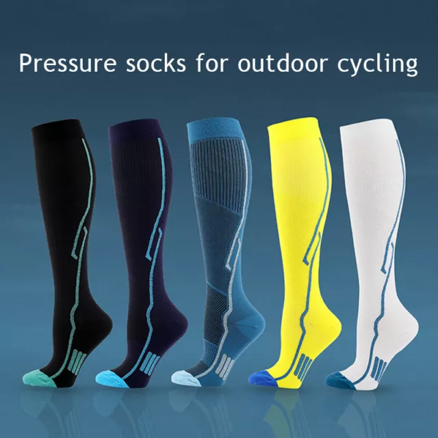 Uomo Donna Calzini Compressione Calze Ciclismo Skate Support Polpaccio Gamba