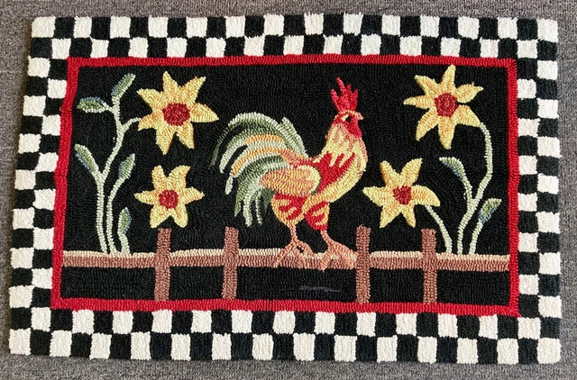 Alfombra gallo vintage con aguja perforadora