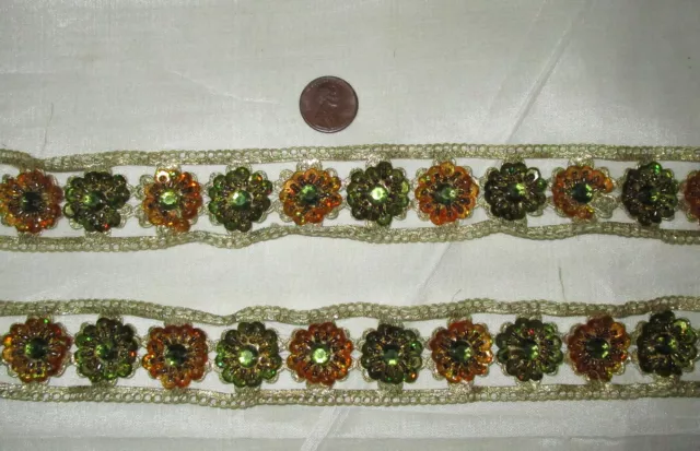 BR1 Vintage Border Sari Trim Lace RARE OLD  4 ft Henna New Type C4118