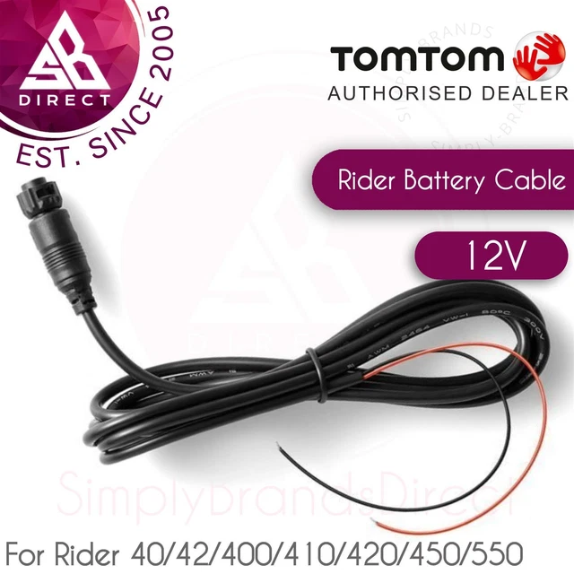 TomTom Rider Alimentazione Batteria Cavo per 40 42 400 410 420 450 550 GPS Nav