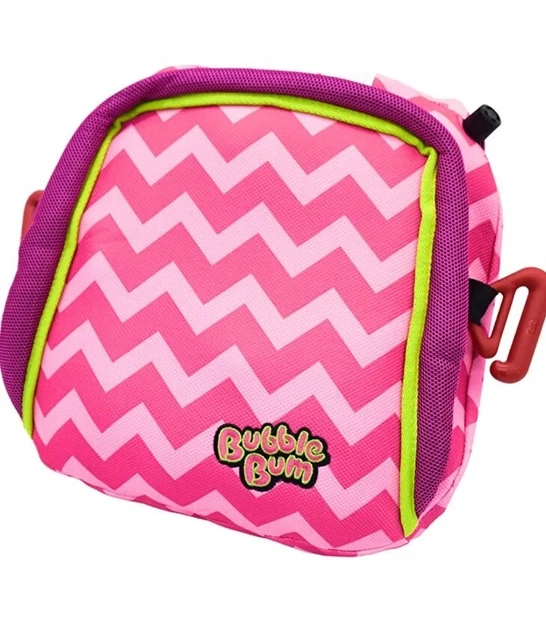 Bubble Gum Inflatable Booster Seat For Travel Space Saving Pink