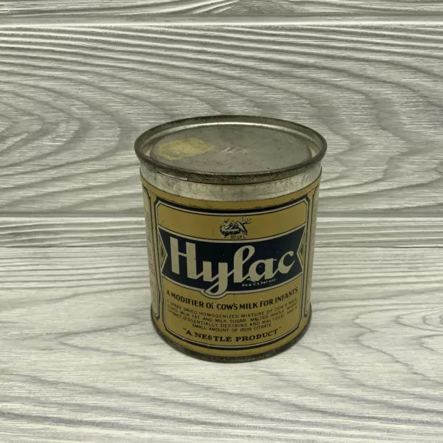 Vintage Nestle Hylac Infant Food Tin Can New York Advertising