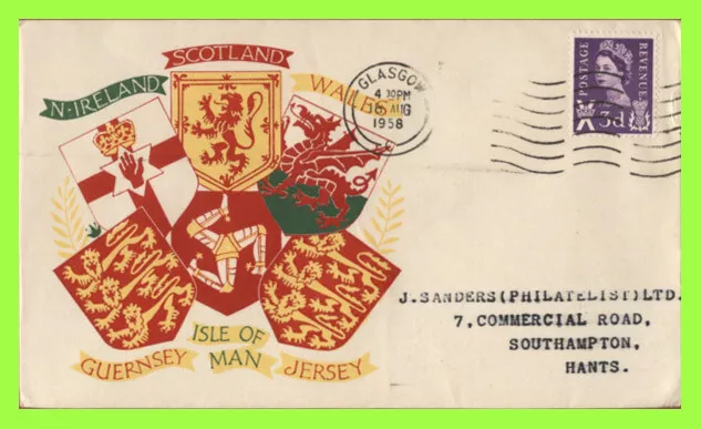 G.B. 1958 3d Scotland regional on First Day Cover, Typed address