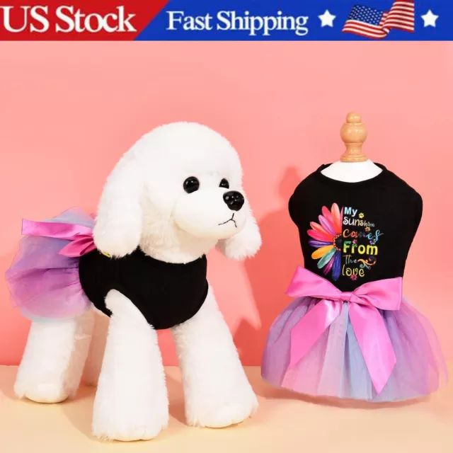 Dog Skirt Pet Tutu Dress Small Dog Princess Dress Chihuahua Puppy Cat Clothes US