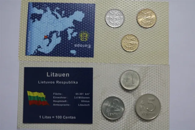 🧭 Lithuania + Estonia Coin Set B50 Cxgr21
