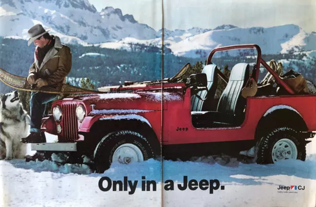 Vintage 1985 Jeep CJ Wrangler original color ad A347