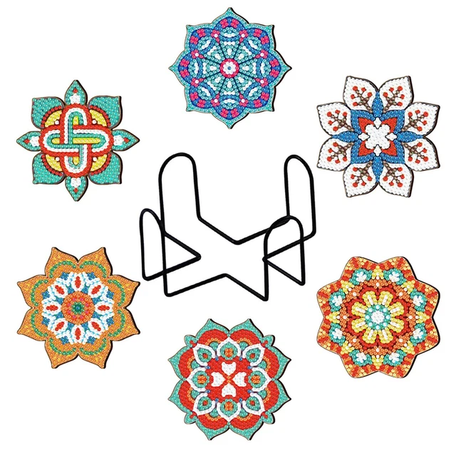 Set Mit 6 Teile 5D DIY Diamant Malerei Untersetzer Halter Kunst