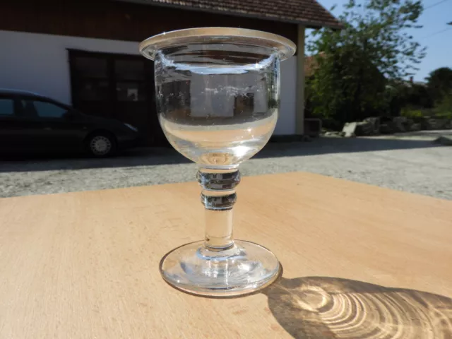 1870 ÖLLAMPE ÖLLICHT ÖLGLAS Abrissglas farblos mundgeblasen Formglas Biedermeier