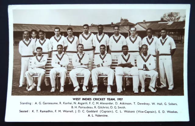 West Indies To England 1957 – Original Vintage Cricket Team Postcard