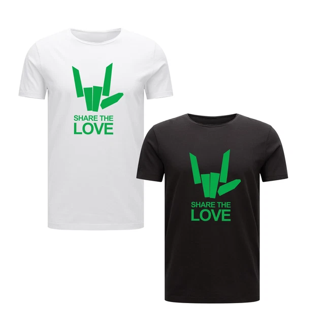 T-shirt uomo Share The Love stampata verde top logo The Love verde