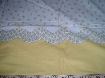 Vtg Novelty Open Full Feedsack Yellow Daisy Apron Border Quilt Fabric 34x38#PB13