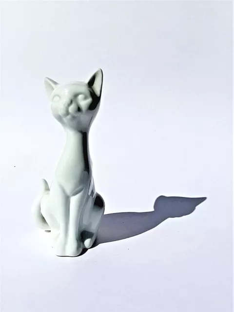 John Jenkins feines Porzellan weiß elegante Katze - Top Zustand