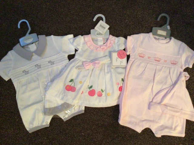 3 x outfit/set pacchetto vestiti per bambine abiti taglia 3-6 mesi