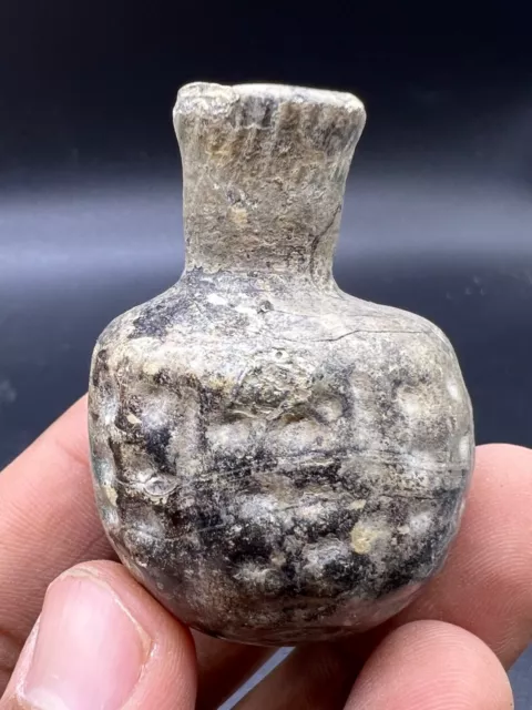 Authentic Ancient Roman Islamic Glass Medical Bottle Circa 1st - 7th Century AD