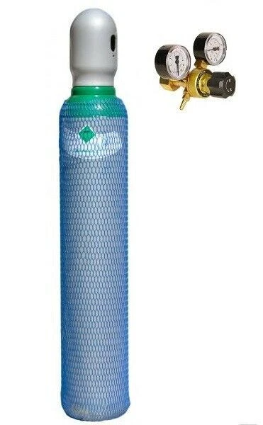 SET: ARGON-Gasflasche 8L 200 BAR (99,9 %) + Druckminderer Ar/CO₂-10