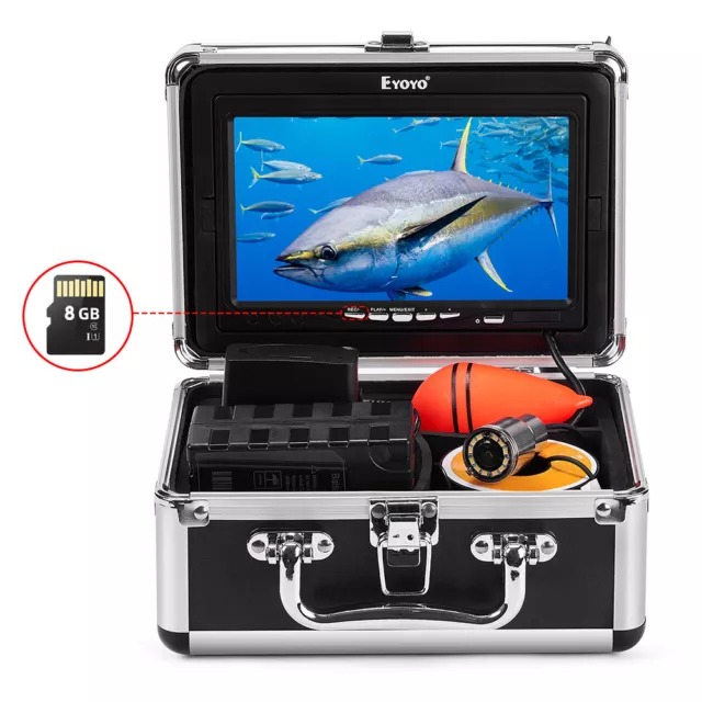 EYOYO 7" LCD 15m/49ft Fish Finder Camera+8G DVR  Underwater Video Fishing Camera