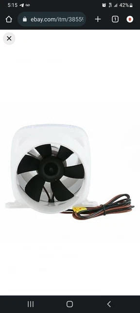 4" Electric In-Line Marine Bilge Air Blower 12V 270 CFM Quiet Boat White