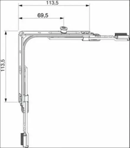 Maco Eckumlenkung 222201 mit 1 Sicherheitszapfen Multi Matic