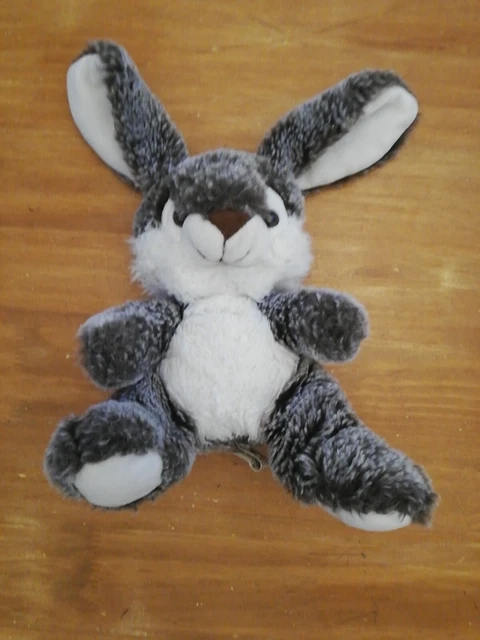 Doudou Peluche Pia Lapin Assis Blanc Beige Marron