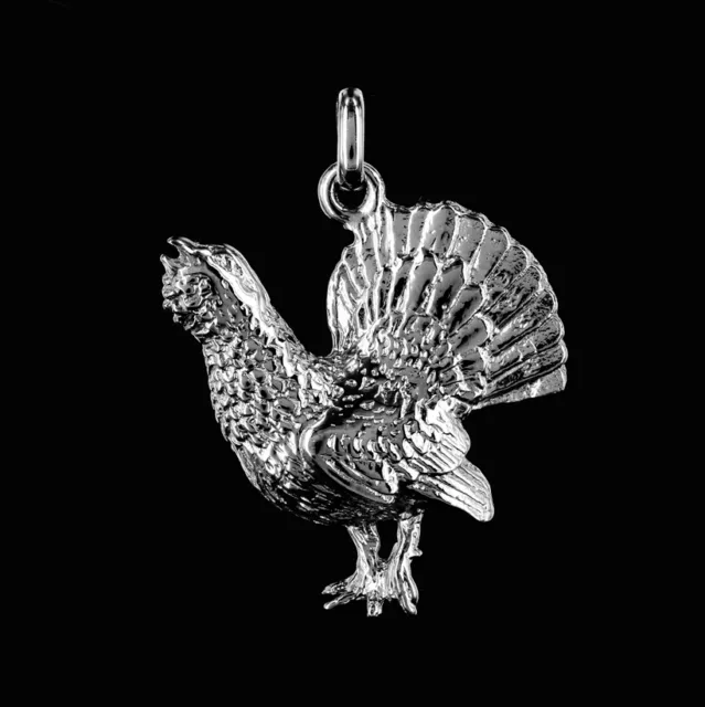 Pendentif  Chasse  COQ DE BRUYERE  -  Argent Massif  925/1000