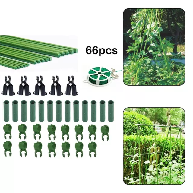 Plant Stakes for Climbing Plants Plastic Coated Steel Pipe 16 Inch Set of 30