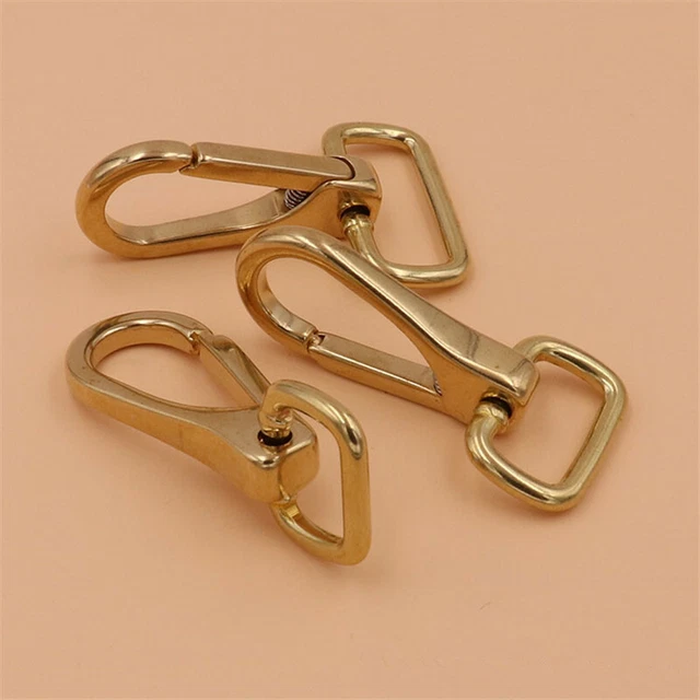 Solid Brass Snap Spring Hooks Clasps For Bag Wallet Keychains Leathercrafts 2