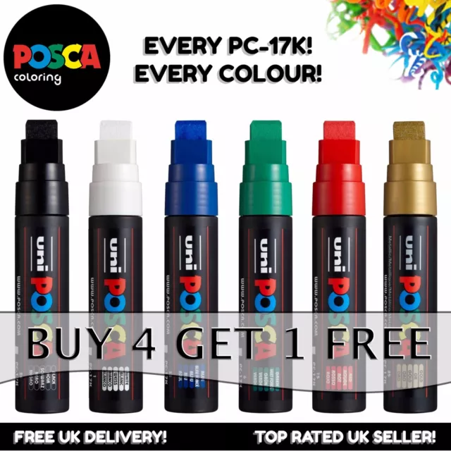 UNI POSCA Paint Marker Pen PC-17K XXL Chisel Tip - 10 colours *BUY 4, PAY FOR 3*