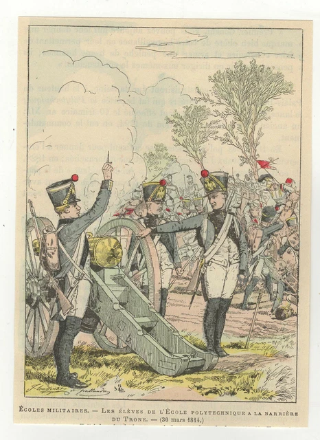 Armée Française école militaire les éléves de Polytechnique gravure 1880 /B1AFc