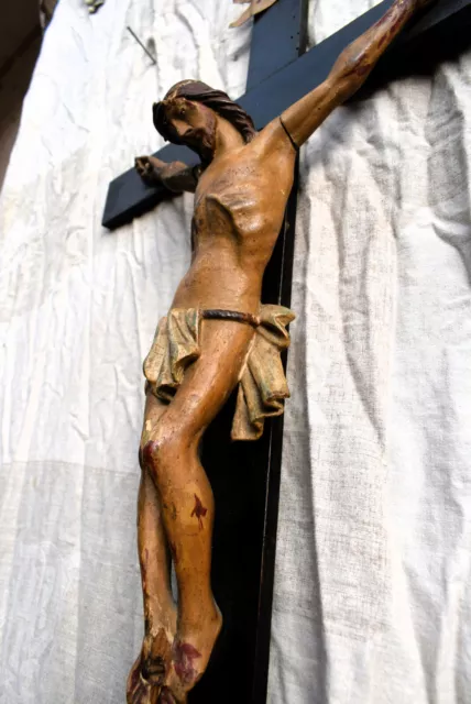 scultura CRISTO CHRIST IN LEGNO scolpito laccato – cm primi  800 crocifisso