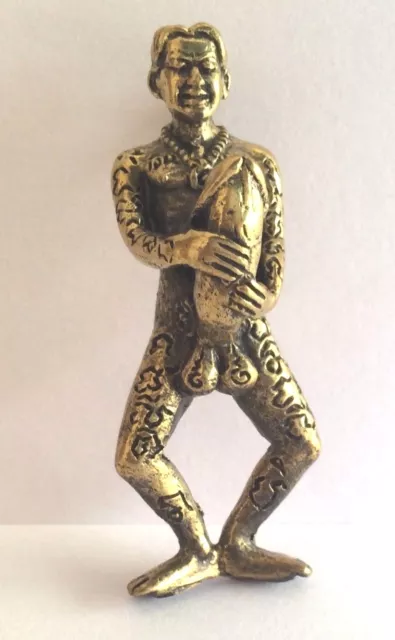 Statuette Zizi HOMME PHALLUS Figürchen Amulett Messing Anhänger Thailand z57 2